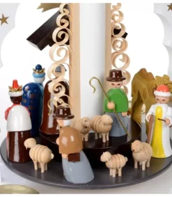 Richard Glasser, Pyramides de Noël allemandes Pyramide Allemande Avec Crèche De Noël Blanche