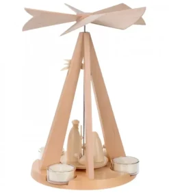 Schalling, crèche moderne Pyramide De Noël Bois Au Design Moderne