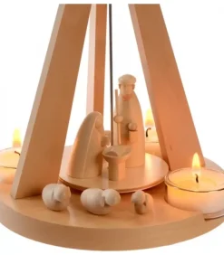 Schalling, crèche moderne Pyramide De Noël Bois Au Design Moderne