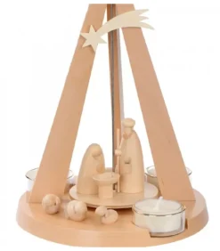 Schalling, crèche moderne Pyramide De Noël Bois Au Design Moderne