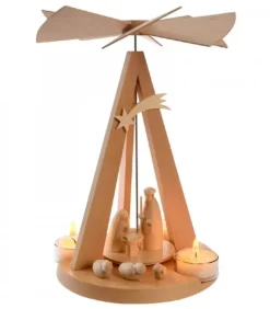 Schalling, crèche moderne Pyramide De Noël Bois Au Design Moderne