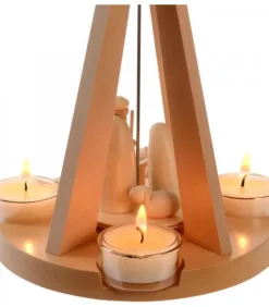 Schalling, crèche moderne Pyramide De Noël Bois Au Design Moderne