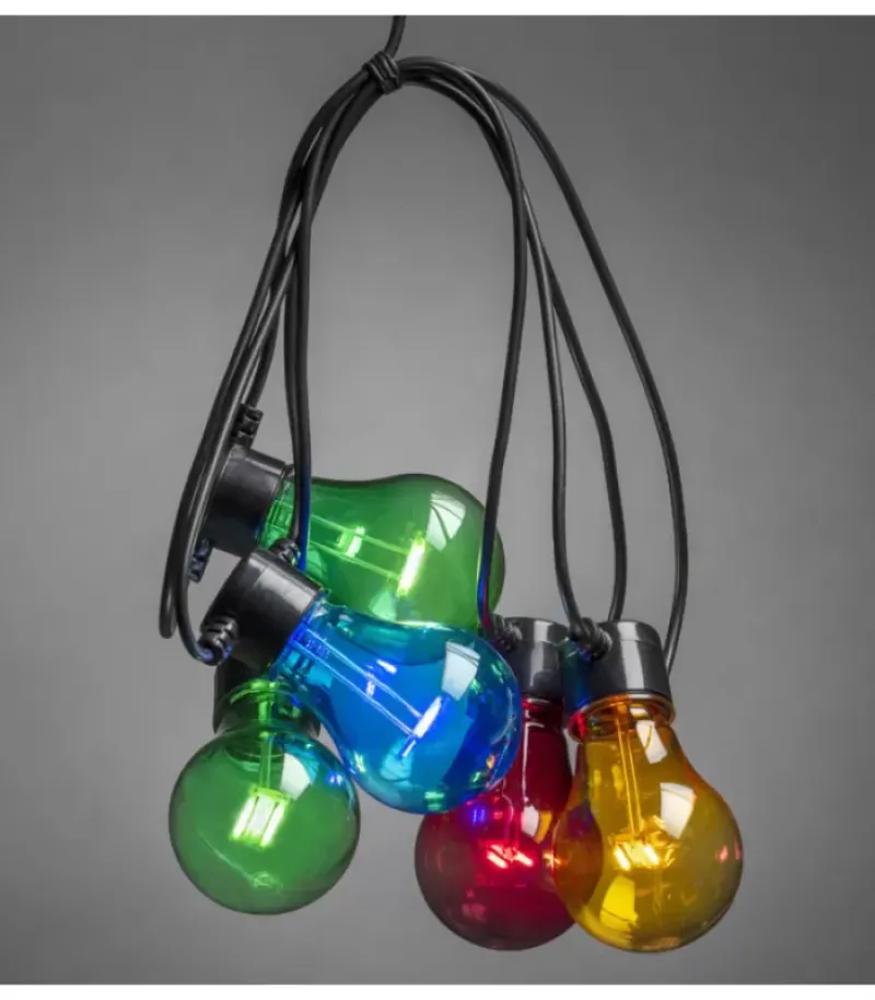 Konstsmide, guirlandes lumineuses de Noël Rallonge 10 M Pour Guirlande Lumineuse De Terrasse, 10 Ampoules Multicolores