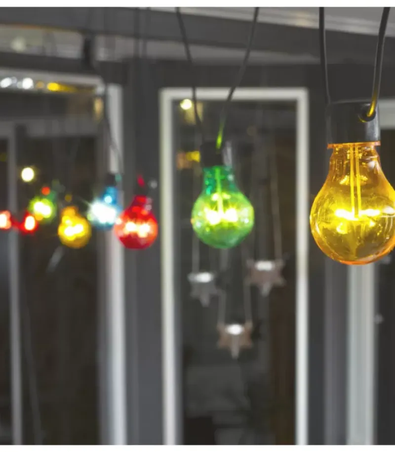 Konstsmide, guirlandes lumineuses de Noël Rallonge 10 M Pour Guirlande Lumineuse De Terrasse, 10 Ampoules Multicolores