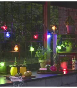 Konstsmide, guirlandes lumineuses de Noël Rallonge 10 M Pour Guirlande Lumineuse De Terrasse, 10 Ampoules Multicolores