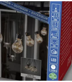 Konstsmide, guirlandes lumineuses de Noël Rallonge 10 M Pour Guirlande Lumineuse De Terrasse, 10 Ampoules Ambrees