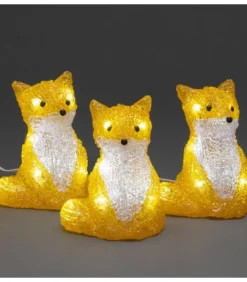 Konstsmide, guirlandes lumineuses de Noël Renards Lumineux Acryliques Led Assis, Lot De 5, 12 Cm