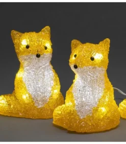 Konstsmide, guirlandes lumineuses de Noël Renards Lumineux Acryliques Led Assis, Lot De 5, 12 Cm