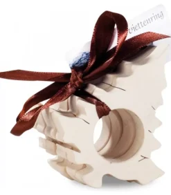 Waldfabrik, photophore en bois et étoile sapin de Noël Rond De Serviette Bois Naturel Sapin