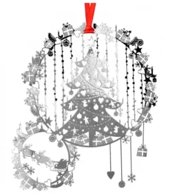 Pluto Produkter, déco de Noël Scandinave Sapin Argente Et Cadeaux De Noël A Suspendre