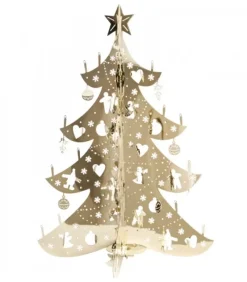 Pluto Produkter, déco de Noël Scandinave Sapin De Noël Design, Metal Dore, 19 Cm