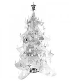 Pluto Produkter, déco de Noël Scandinave Sapin De Noël Design, Metal Argente, 19 Cm
