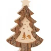 Waldfabrik, photophore en bois et étoile sapin de Noël Sapin De Noël En Bois Avec Gravure Elan, 15 Cm