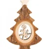 Waldfabrik, photophore en bois et étoile sapin de Noël Sapin De Noël En Bois Avec Père Noël Et Luge Cisele, 12 Cm