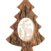 Waldfabrik, photophore en bois et étoile sapin de Noël Sapin En Bois Avec Cerf Cisele, 18,5 Cm