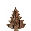 Waldfabrik, photophore en bois et étoile sapin de Noël Sapin En Bois Déco En Ecorce 12 Cm