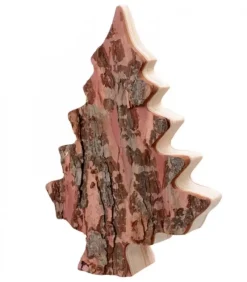 Waldfabrik, photophore en bois et étoile sapin de Noël Sapin En Bois Déco En Ecorce 20 Cm