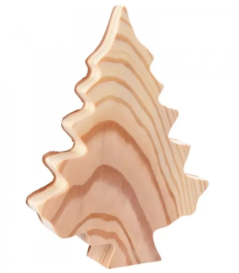 Waldfabrik, photophore en bois et étoile sapin de Noël Sapin En Bois Déco En Ecorce 20 Cm