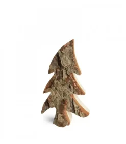 Waldfabrik, photophore en bois et étoile sapin de Noël Sapin En Bois, Forme Penchee, 15 Cm