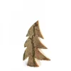 Waldfabrik, photophore en bois et étoile sapin de Noël Sapin En Bois, Forme Penchee, 12 Cm