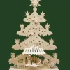 Ratags, décos de Noël lumineuses en bois Sapin Lumineux Led En Bois Avec Crèche De Noël Et Personnages Ciceles