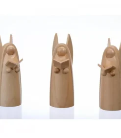 Schalling, crèche moderne Trois Anges De Noël En Bois Pour Crèche, 6 Cm
