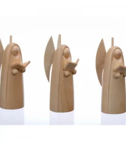 Schalling, crèche moderne Trois Anges De Noël En Bois Pour Crèche, 6 Cm