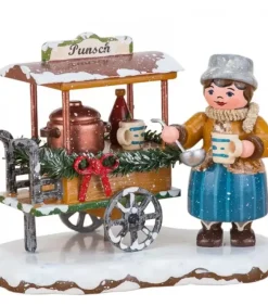 Hubrig, figurines pour enfant Village De Noël Miniature, Vendeuse De Vin Chaud