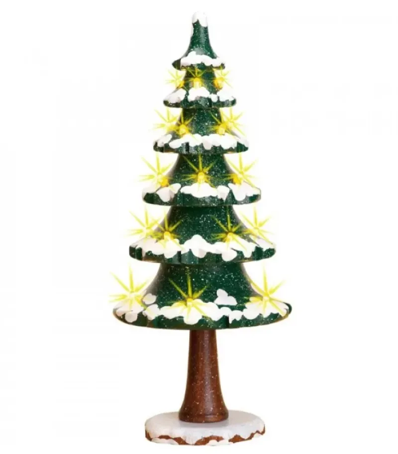 Hubrig, figurines pour enfant Village De Noël Miniature, Sapin Illumine