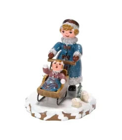 Hubrig, figurines pour enfant Village De Noël Miniature, Maman Et Poussette