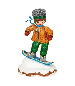 Hubrig, figurines pour enfant Village De Noël Miniature, Snowboarder
