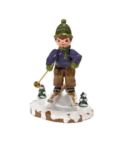 Hubrig, figurines pour enfant Village De Noël Miniature, Garcon A Ski