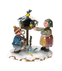 Hubrig, figurines pour enfant Village De Noël Miniature, Grand-Mere Et Oiseaux