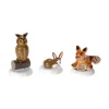 Hubrig, figurines pour enfant Village De Noël Miniature, Renard Chouette Et Lapin