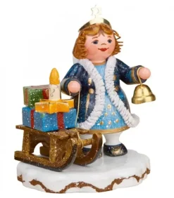 Hubrig, figurines pour enfant Village De Noël Miniature, Figurine Ange Luge Et Cadeaux