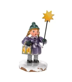 Hubrig, figurines pour enfant Village De Noël Miniature, Fillette Avec Etoile