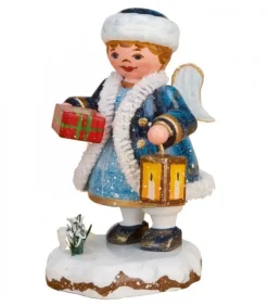 Hubrig, figurines pour enfant Village De Noël Miniature, Figurine Ange Avec Paquet