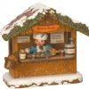 Hubrig, figurines pour enfant Village Noël Miniature, Chalet Marche De Noël Vendeur De Saucisses