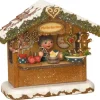Hubrig, figurines pour enfant Village Noël Miniature, Chalet Marche De Noël Vendeur De Gateaux