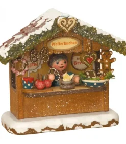 Hubrig, figurines pour enfant Village Noël Miniature, Chalet Marche De Noël Vendeur De Gateaux