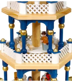 Richard Glasser, Pyramides de Noël allemandes Weihnachtspyramid Allemande 2 Etages Blanc Bleu