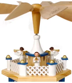 Richard Glasser, Pyramides de Noël allemandes Weihnachtspyramid Allemande 2 Etages Blanc Bleu